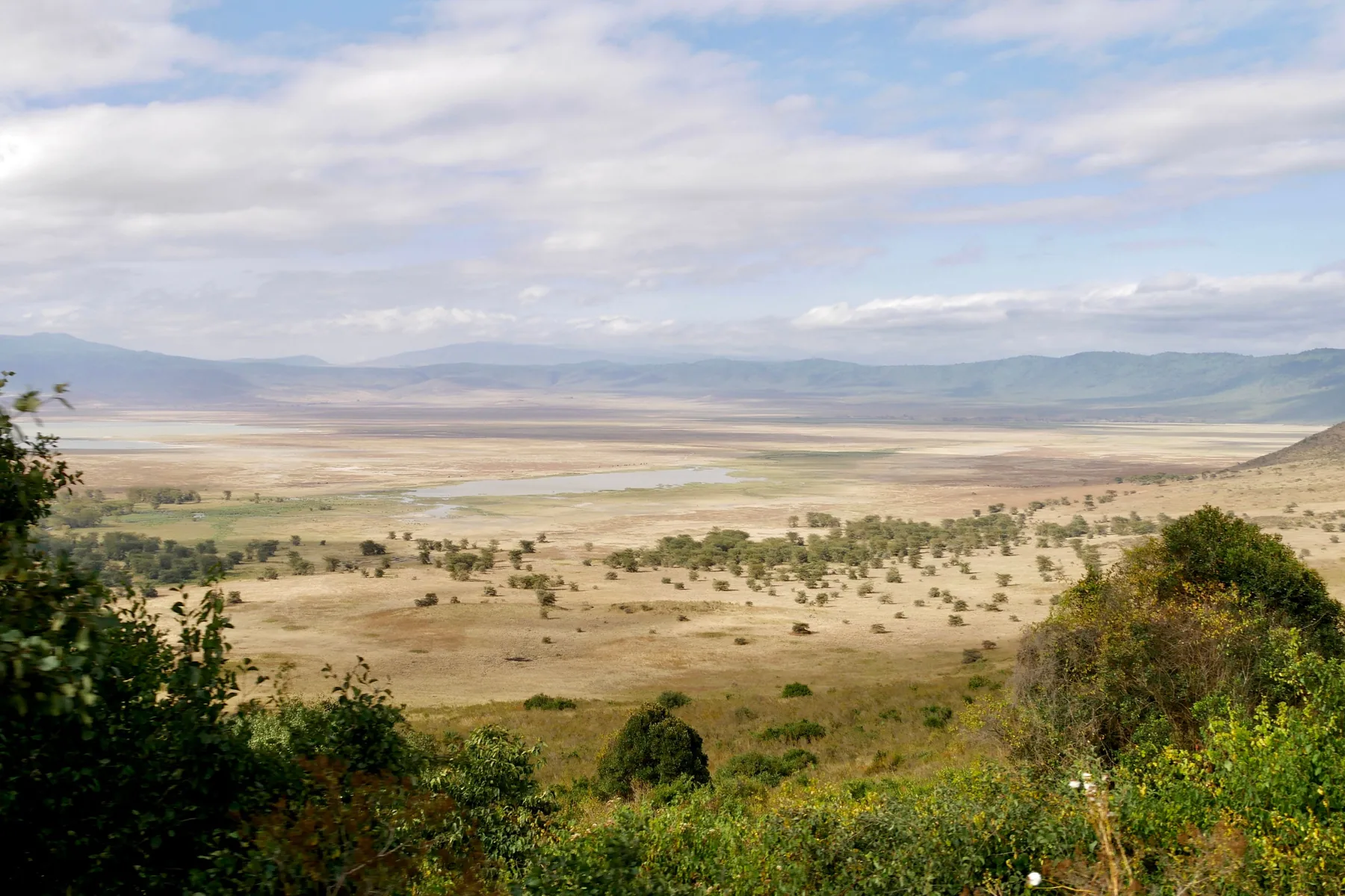 View across the floor of the Ngorongoro Crater from the rim, Tanzania