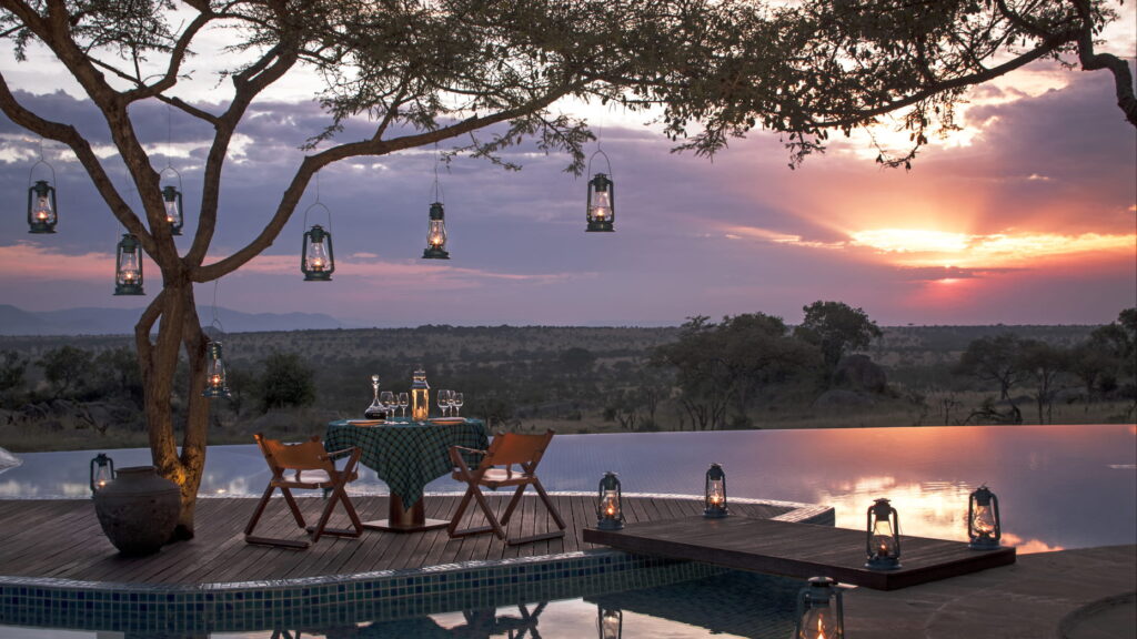 Four Seasons Serengeti - Sunset pool view