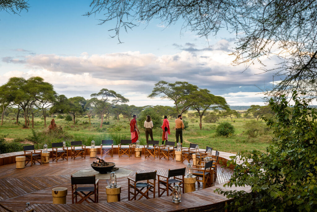 Enjoy the storytelling near Fire place with views at Swala Camp at Luxury Tanzania Safari